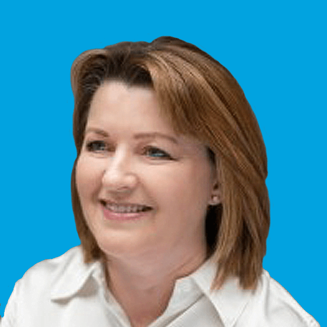 Anne Scheland experienced corporate law partner HM3 Legal in Chester on a blue background