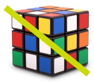 Rubik's cube with a diagonal line through it