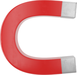 HM3 Legal red and grey horseshow-shaped magnet