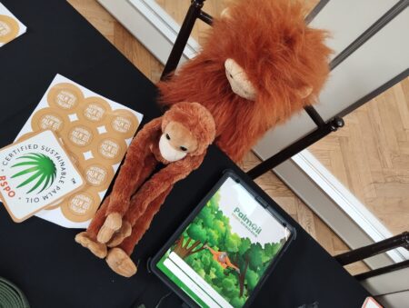 Chester Zoo Sustainable Palm Oil information pack and two cute orangutan soft toys